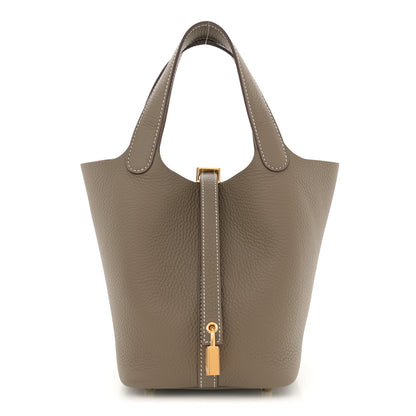 Hermes Taurillon Clemence Picotin Lock 18 PM Etoupe 1 of 11