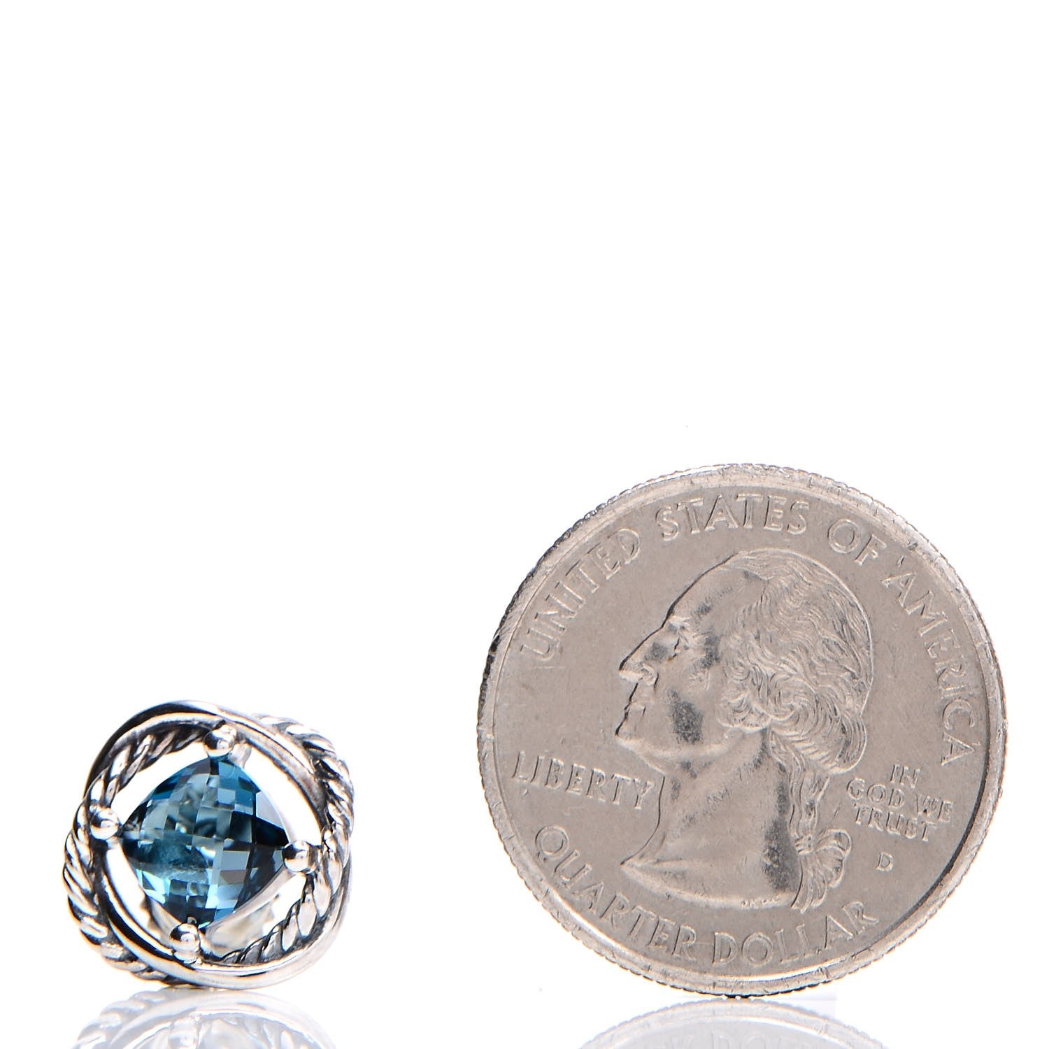 David Yurman Sterling Silver Hampton Blue Topaz 7mm Infinity Earrings 2 of 4