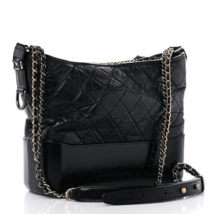 Chanel Aged Calfskin Quilted Medium Gabrielle Hobo Black 3 of 13