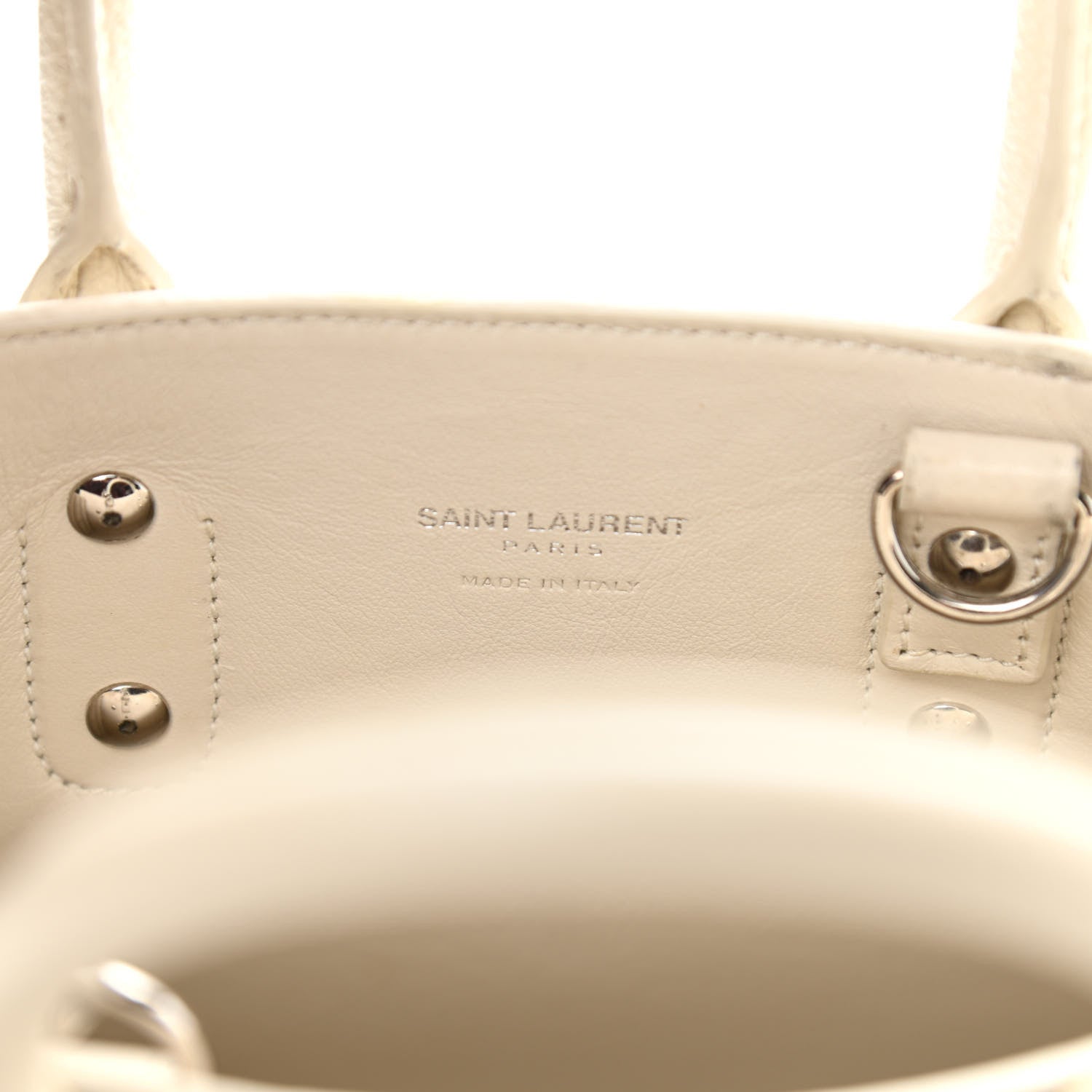 Saint Laurent Grained Calfskin Nano Sac de Jour Dove White 6 of 13