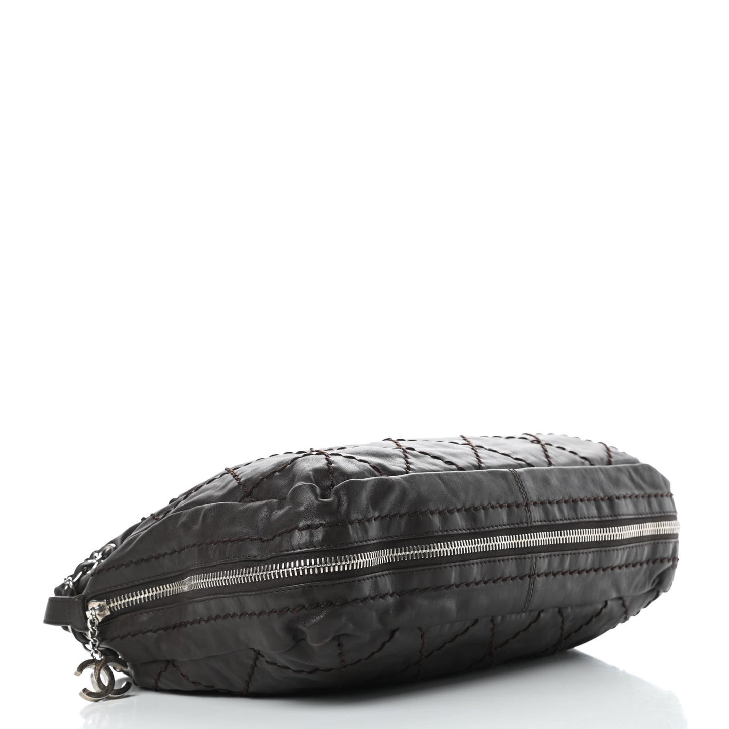 Calfskin Expandable Tote Dark Brown