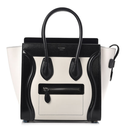 Celine Sleek Calfskin Micro Bi-Color Luggage Black White 1 of 7