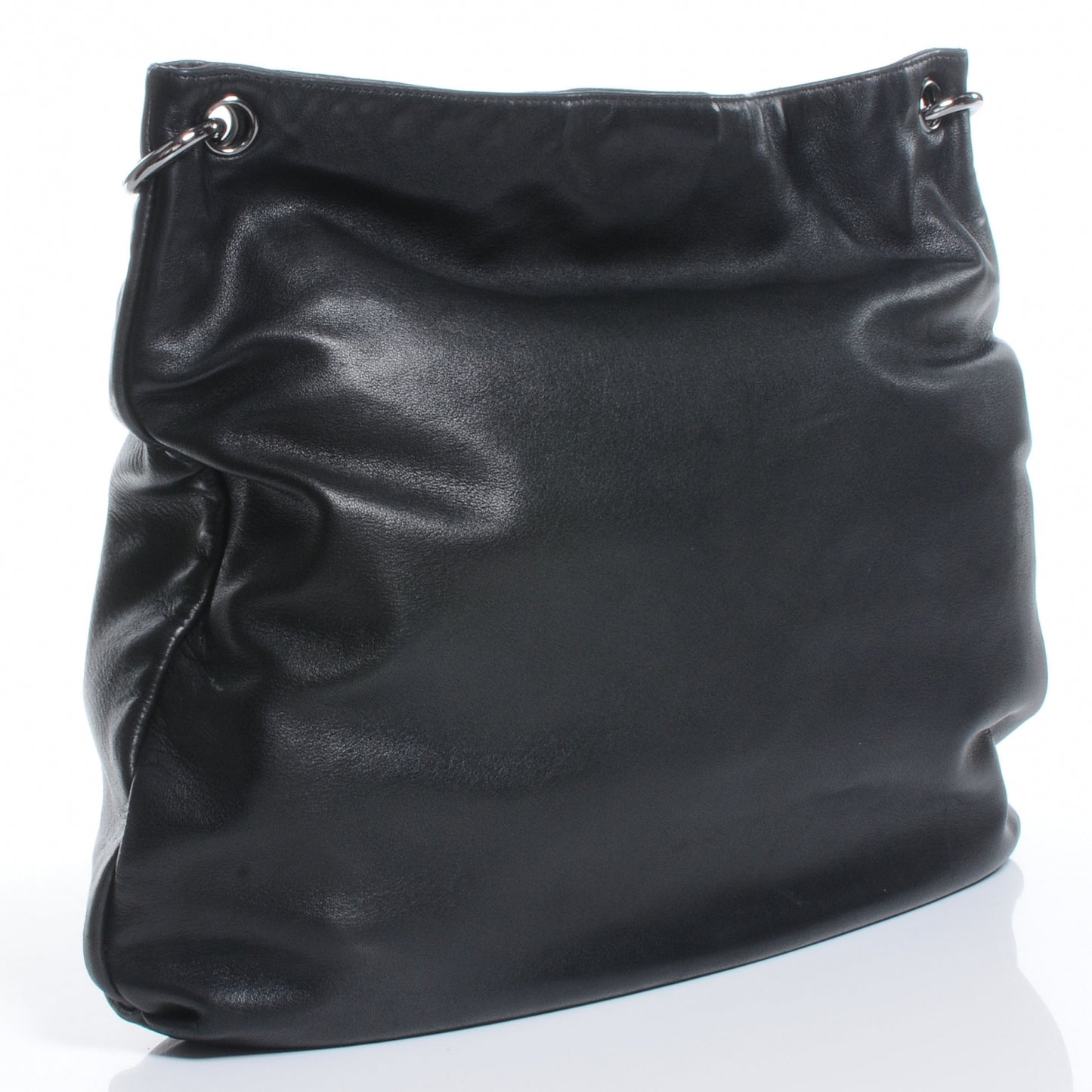 Lambskin Soft and Chain Large Hobo Black