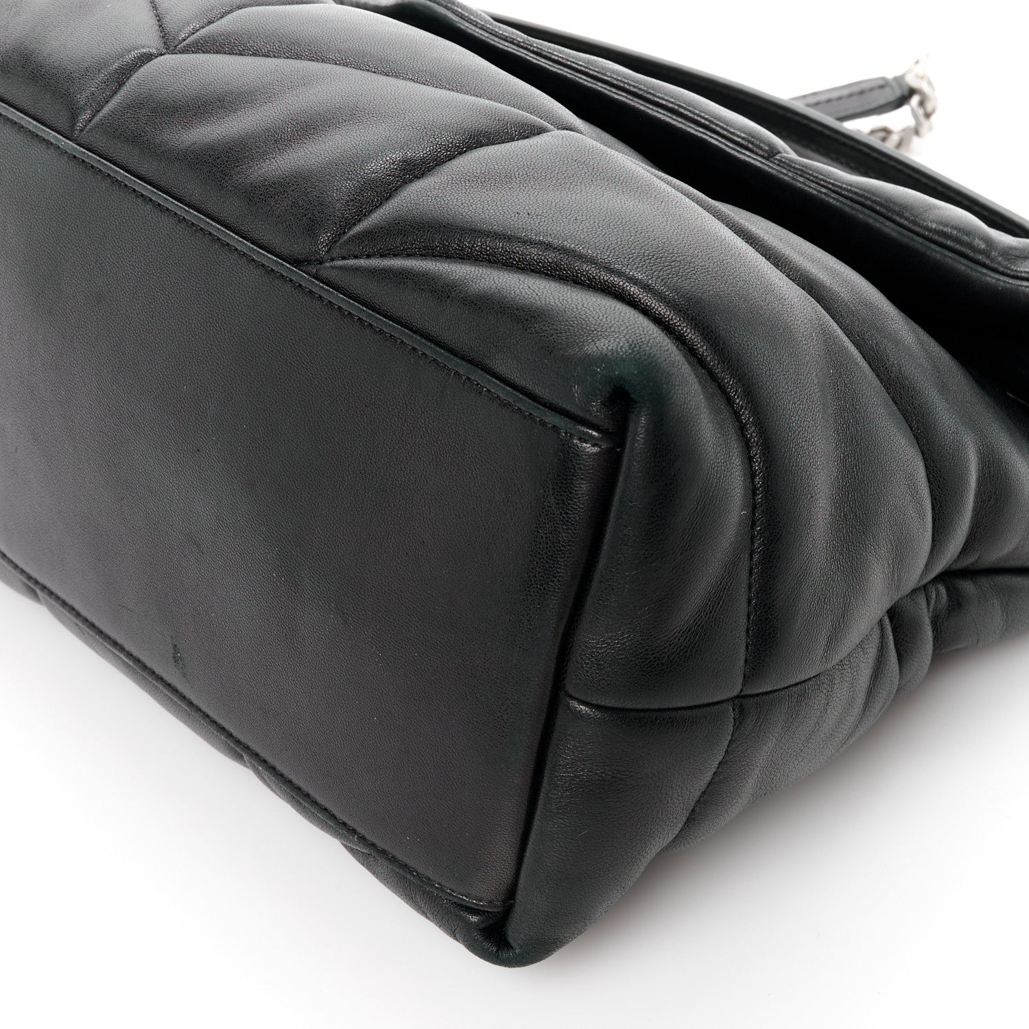 Saint Laurent Lambskin Quilted Medium Loulou Puffer Monogram Chain Satchel Black 12 of 12