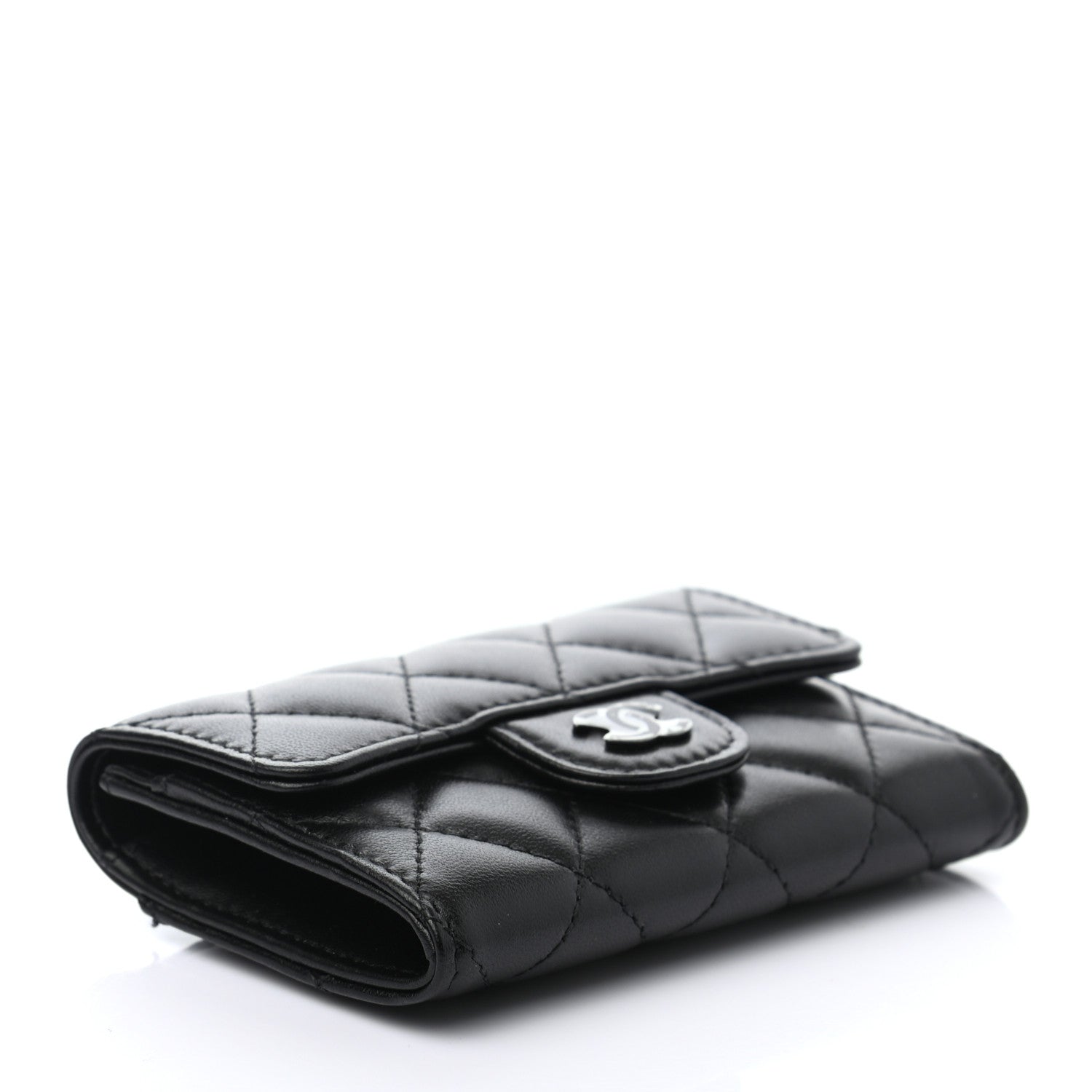 Chanel Lambskin Quilted Flap Card Holder Wallet So Black 4 of 8