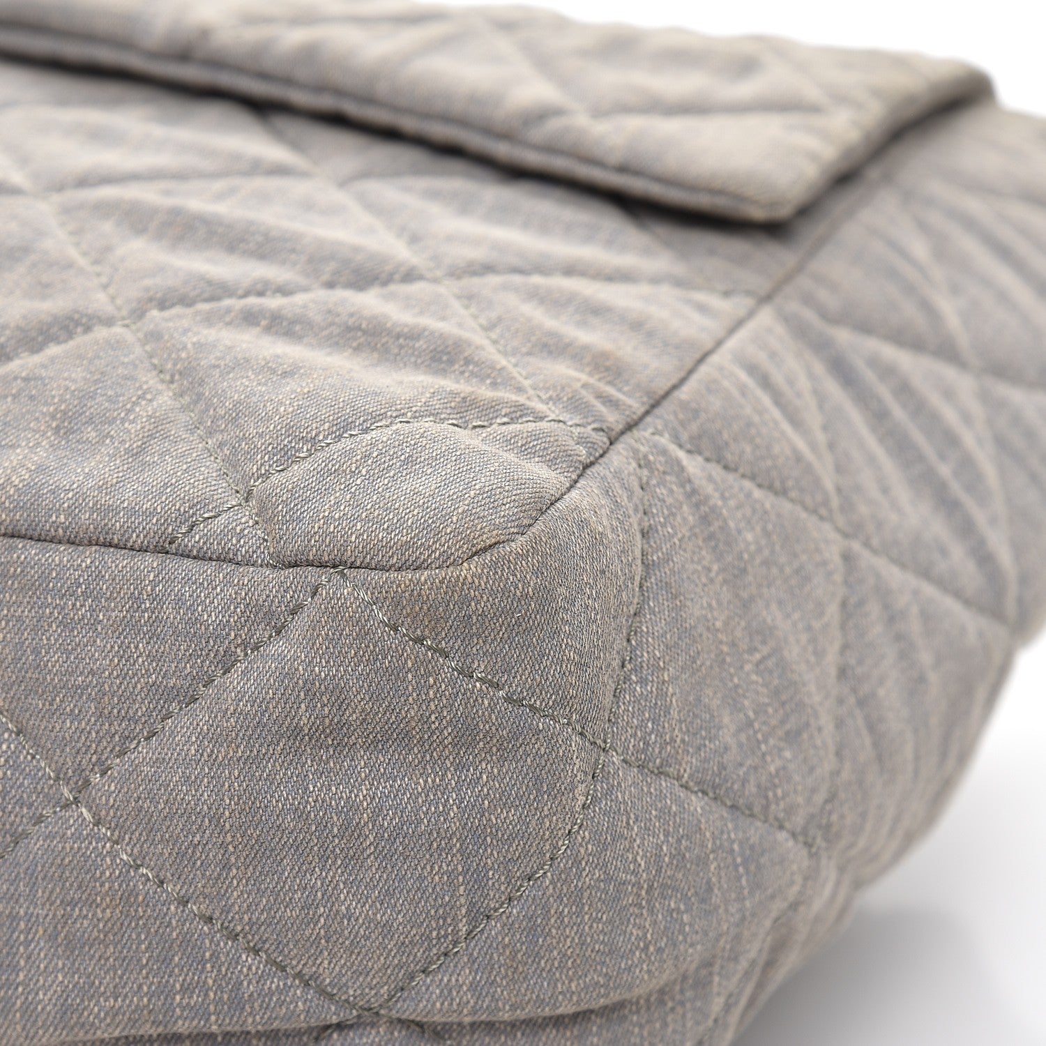 Chanel Canvas Quilted XXL Reissue Flap Grey 11 of 11