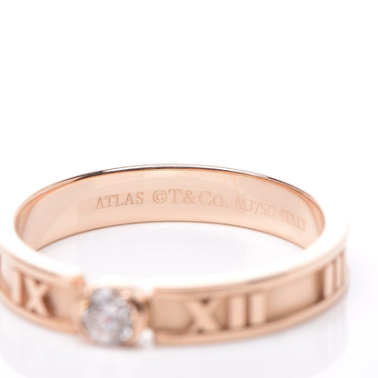 Tiffany 18K Rose Gold Diamond Atlas Closed Narrow Ring 50 5.25 6 of 7