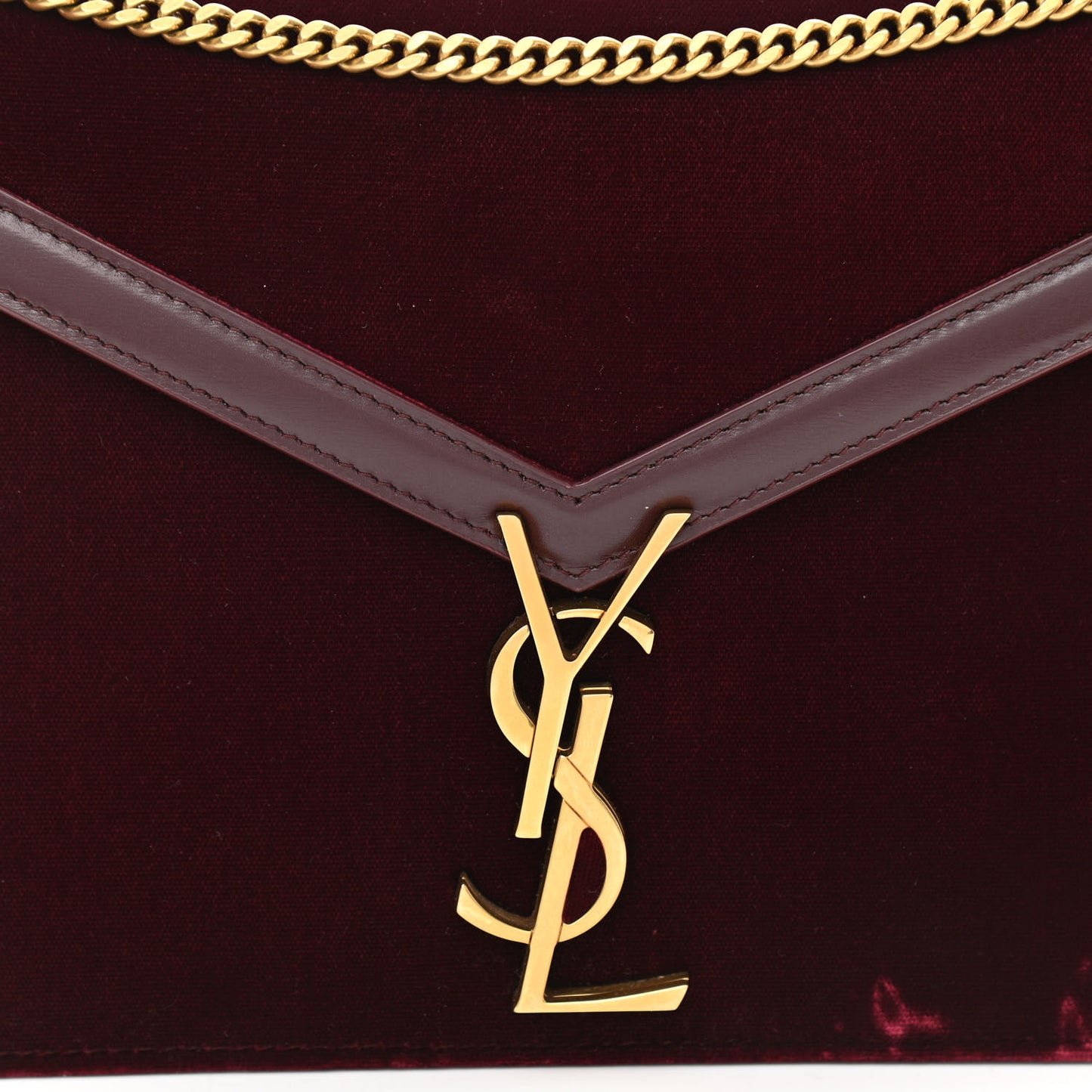 Velvet Monogram Cassandra Clasp Bag Burgundy