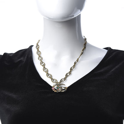 Gucci Crystal Marmont Necklace Aged Gold Multicolor 2 of 5