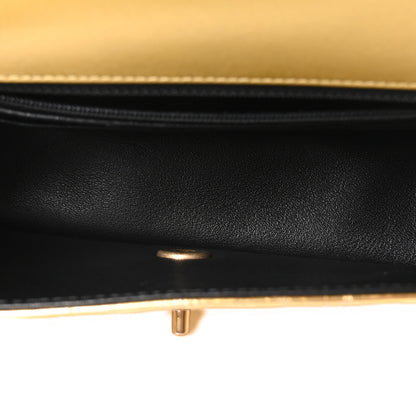 Chanel Metallic Calfskin Crocodile Embossed Cocodile Rectangular Mini Flap Gold 5 of 11