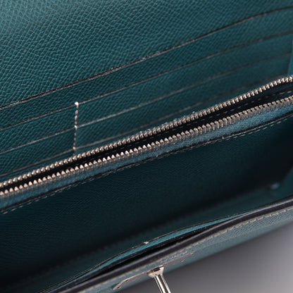 Hermes Epsom Kelly Longue Wallet Blue Jean 22 of 26