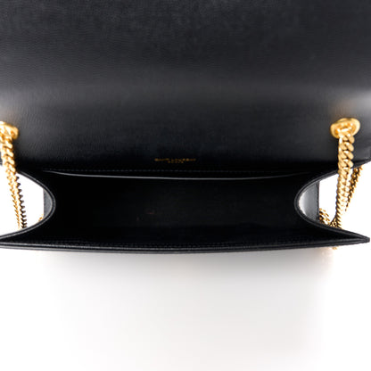 Saint Laurent Grain De Poudre Medium Classic Monogram Kate Satchel Black 5 of 12