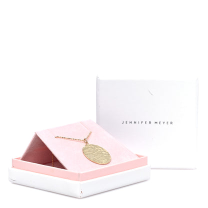 Jennifer Meyer 18K Yellow Gold Hammered Disc Pendant Necklace 6 of 6