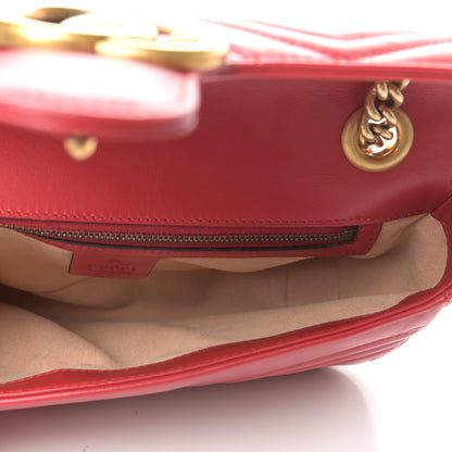 Gucci Calfskin Matelasse Small GG Marmont Shoulder Bag Hibiscus Red 5 of 10
