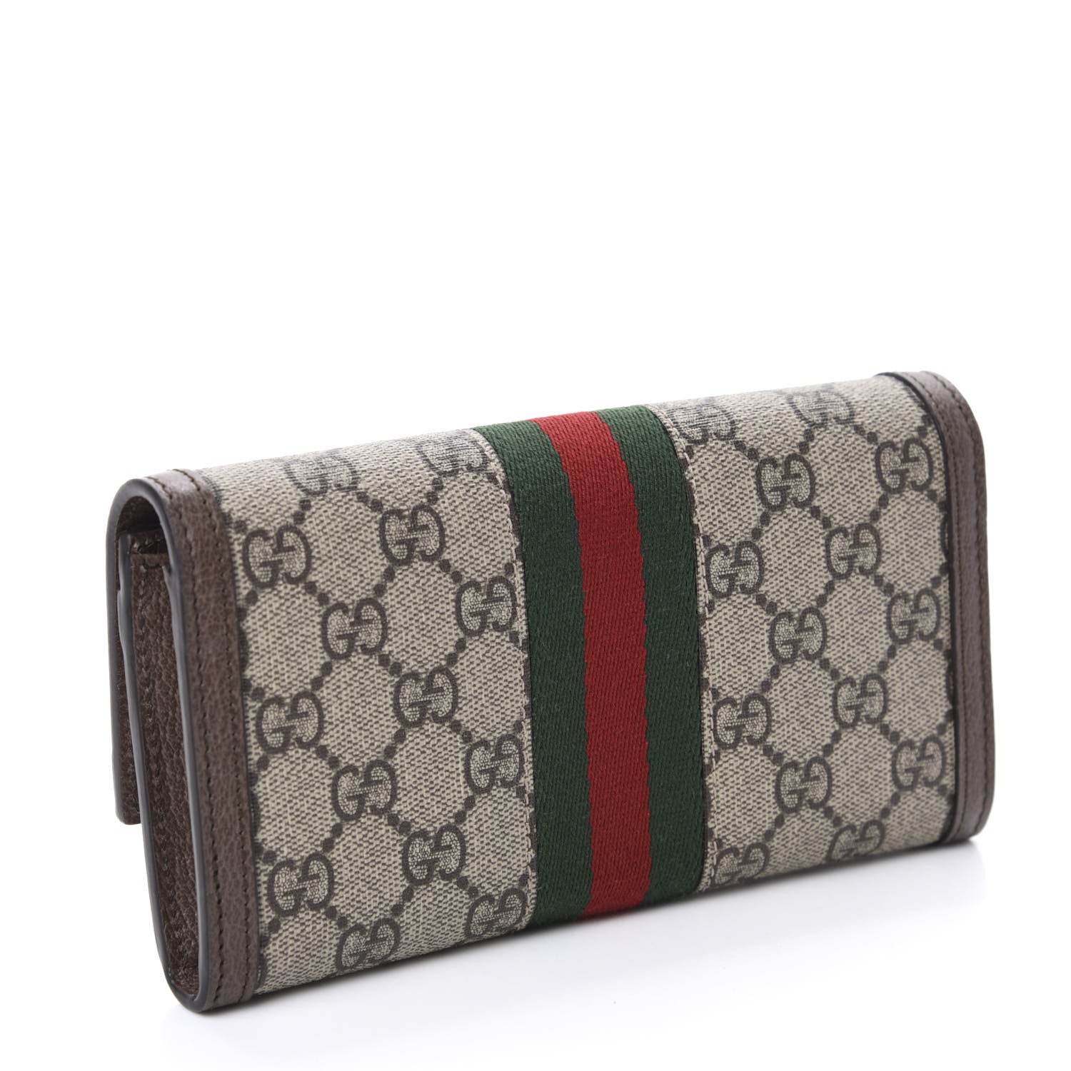 Gucci GG Supreme Monogram Web Ophidia Continental Wallet Brown 3 of 7