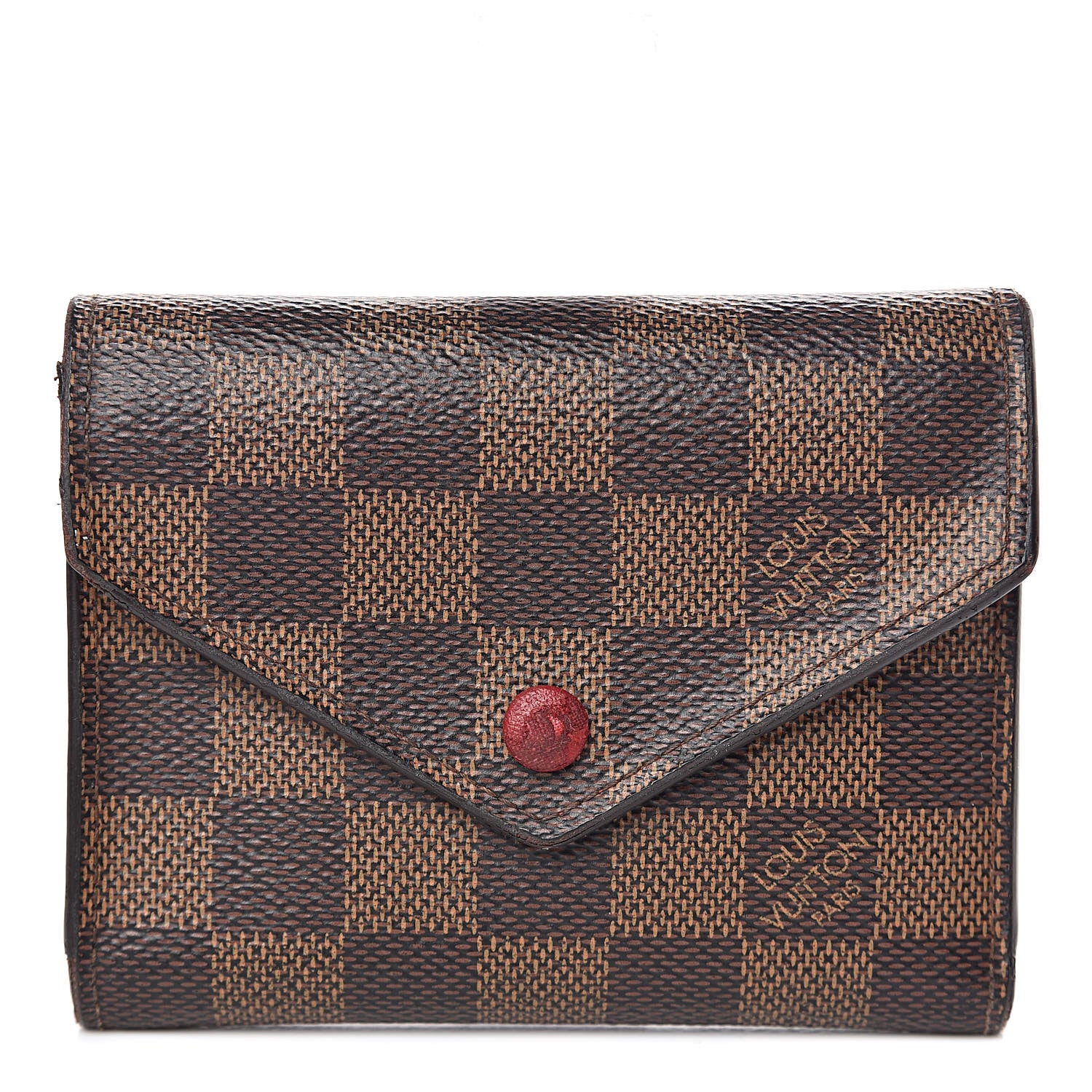 Louis Vuitton Damier Ebene Victorine Wallet Red 1 of 11
