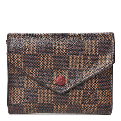 Louis Vuitton Damier Ebene Victorine Wallet Red 1 of 11