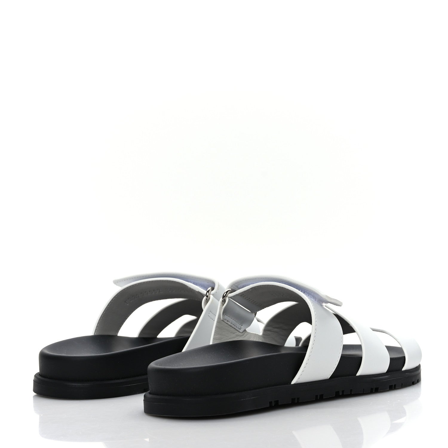 Hermes Calfskin Womens Chypre Sandals 39 White 4 of 8