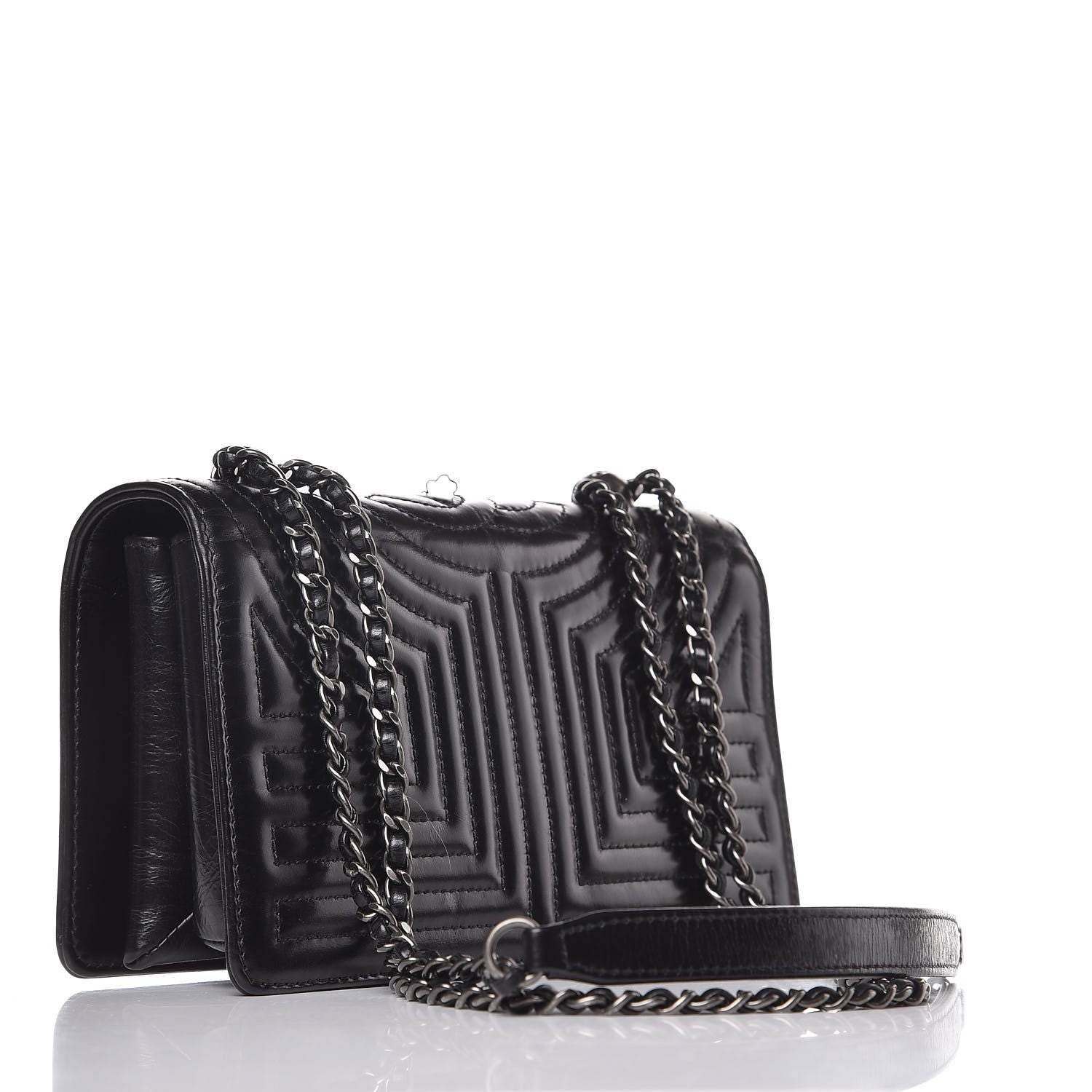 Chanel Glazed Calfskin Quilted Small Korean Garden Flap Black 3 of 9