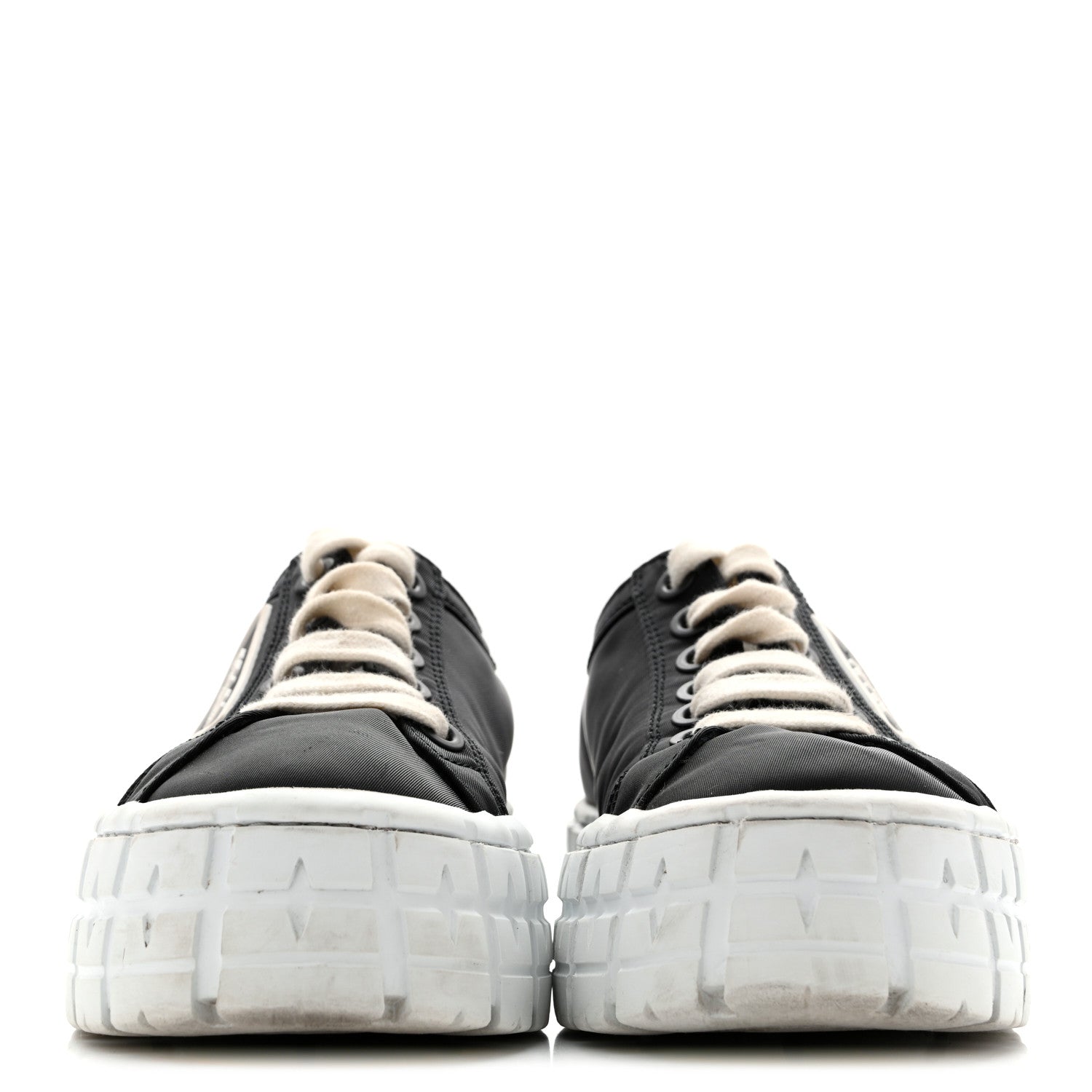 Prada Re-Nylon Gabardine Triangle Logo Double Wheel 50mm Sneakers 38.5 Black 3 of 11