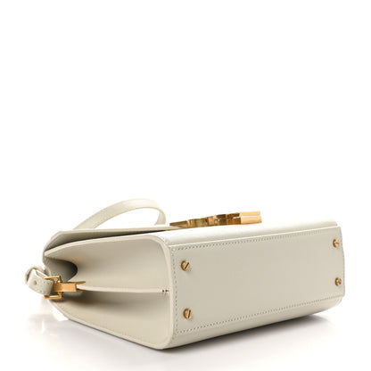Saint Laurent Grain de Poudre Mini Classic Monogram Cassandra Top Handle Vintage White 4 of 10