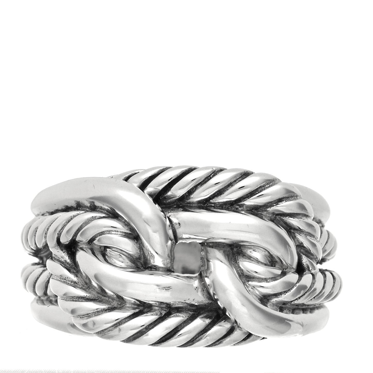 Sterling Silver Woven Cable Ring 52 6
