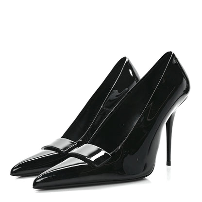 Saint Laurent Patent Calfskin Kayla 110 Pumps 38.5 Black 3 of 9