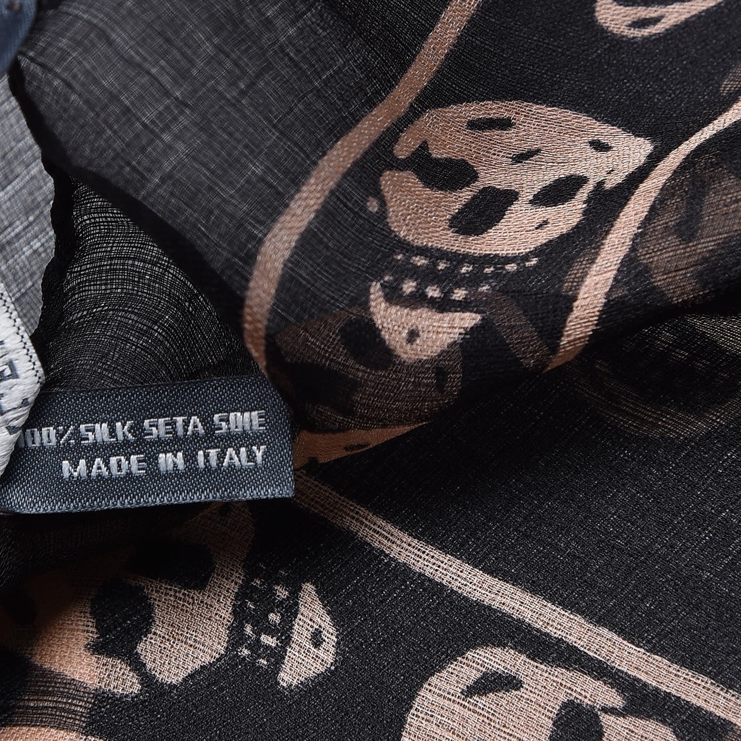 Alexander McQueen Silk Chiffon Skull Scarf Black Pink 6 of 7