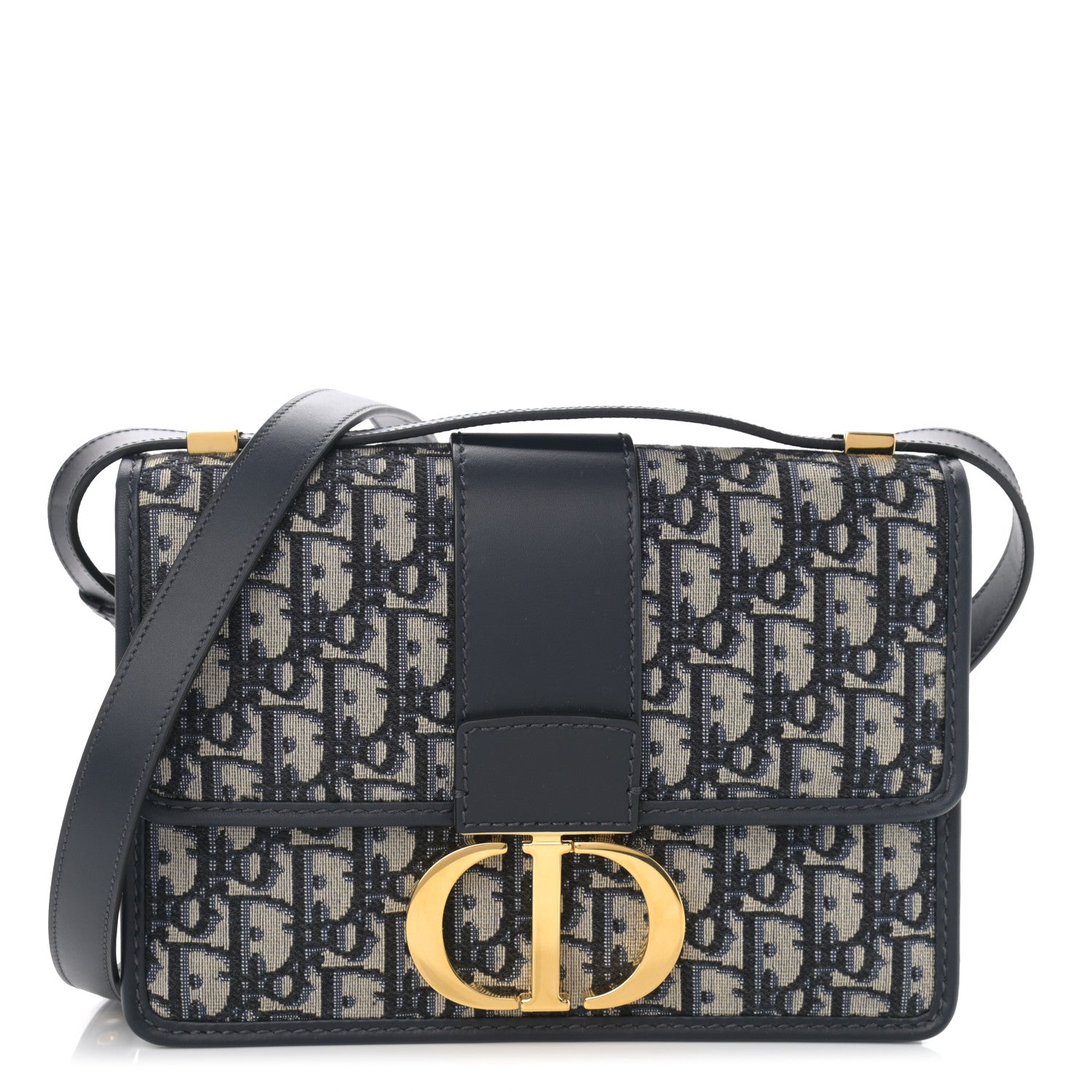 Christian Dior Oblique 30 Montaigne Flap Bag Blue 1 of 10