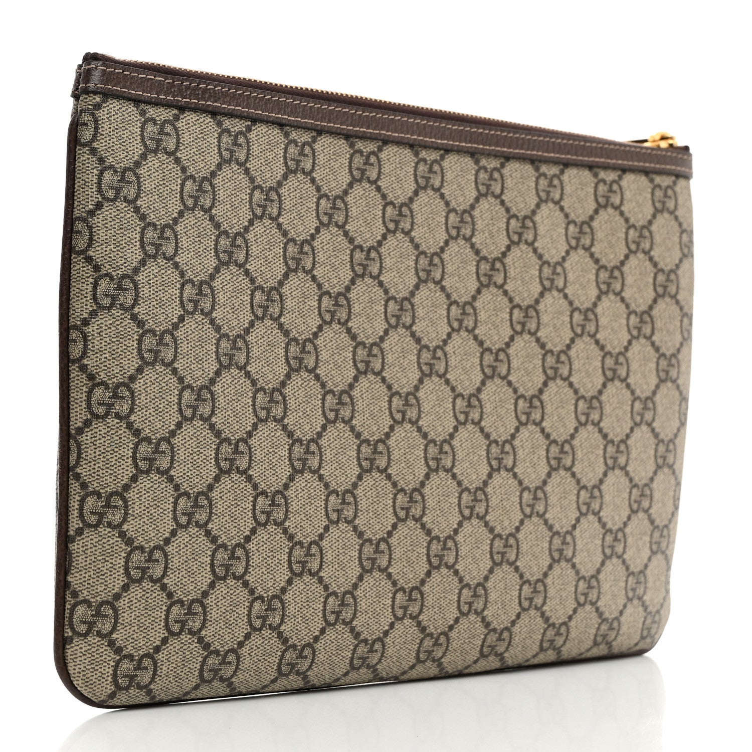 Gucci GG Supreme Monogram Large Ophidia Pouch Clutch Brown 3 of 8