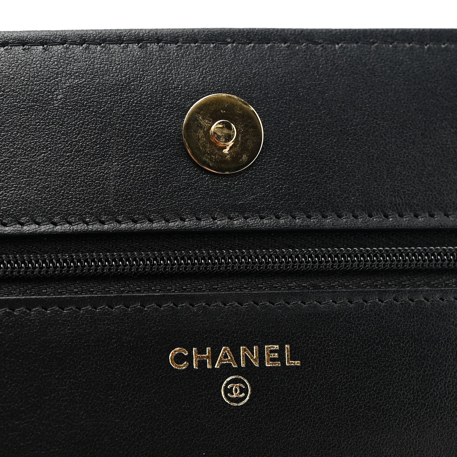 Chanel Lambskin Quilted Twisted CC Wallet On Chain WOC Black 6 of 11