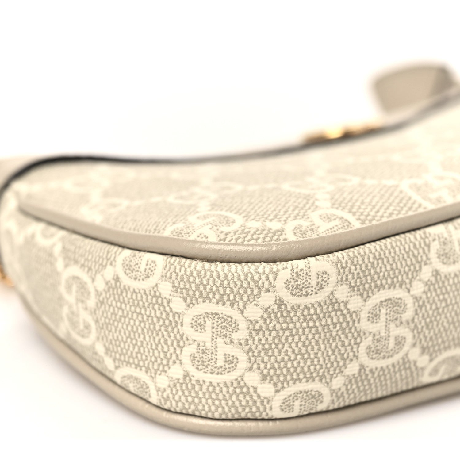 Gucci GG Supreme Monogram Textured Dollar Calfskin Web Mini Ophidia GG Handbag Beige Mystic White Oatmeal 8 of 10