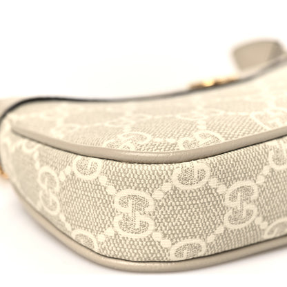 Gucci GG Supreme Monogram Textured Dollar Calfskin Web Mini Ophidia GG Handbag Beige Mystic White Oatmeal 8 of 10