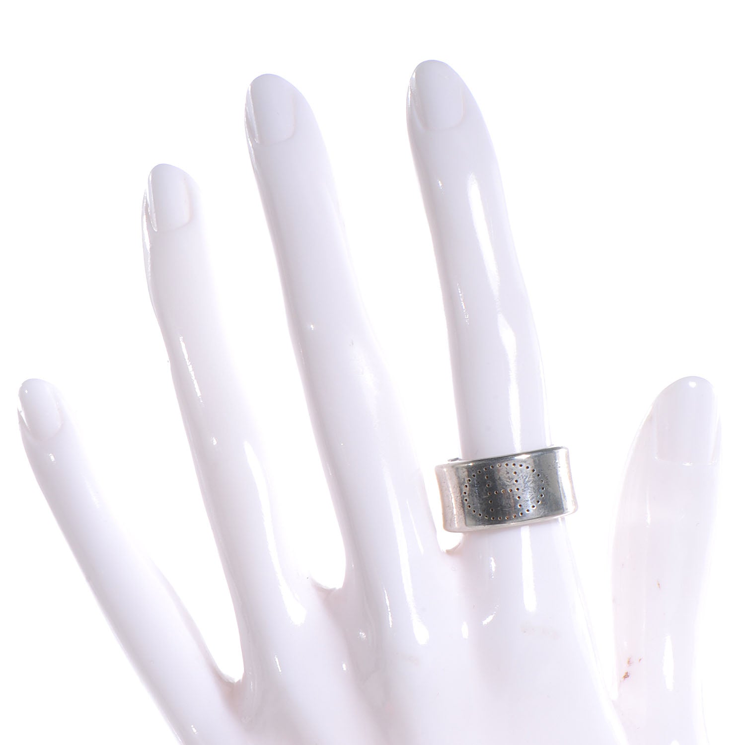 Hermes Sterling Silver Eclipse Ruban Ring GM 53 6 2 of 6