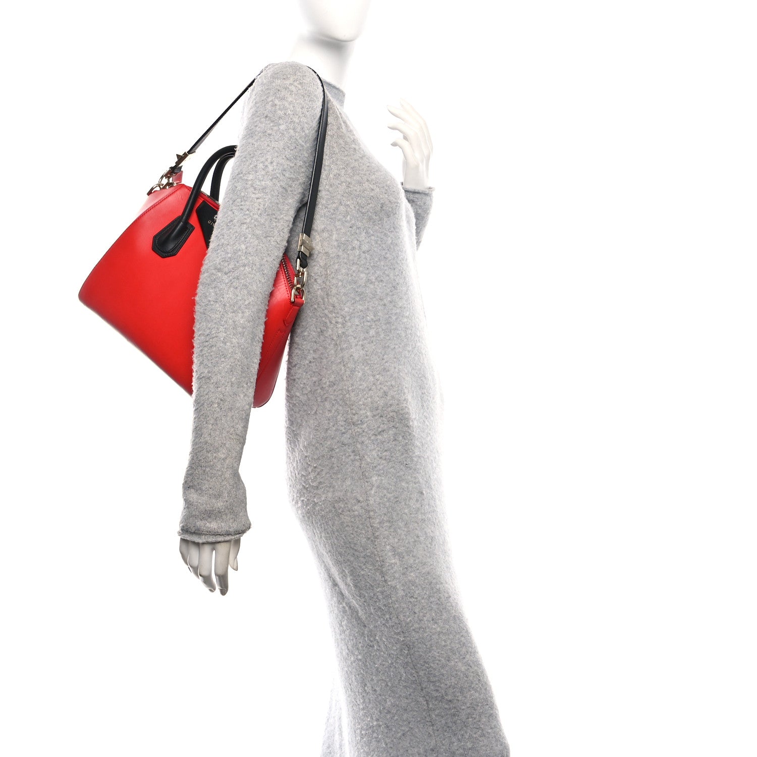 Givenchy Smooth Calfskin Small Bi-Color Antigona Red Black 2 of 10