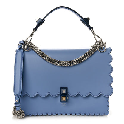 Fendi Vitello Liberty Scalloped Studded Kan I Shoulder Bag Azzurro Sky 1 of 8