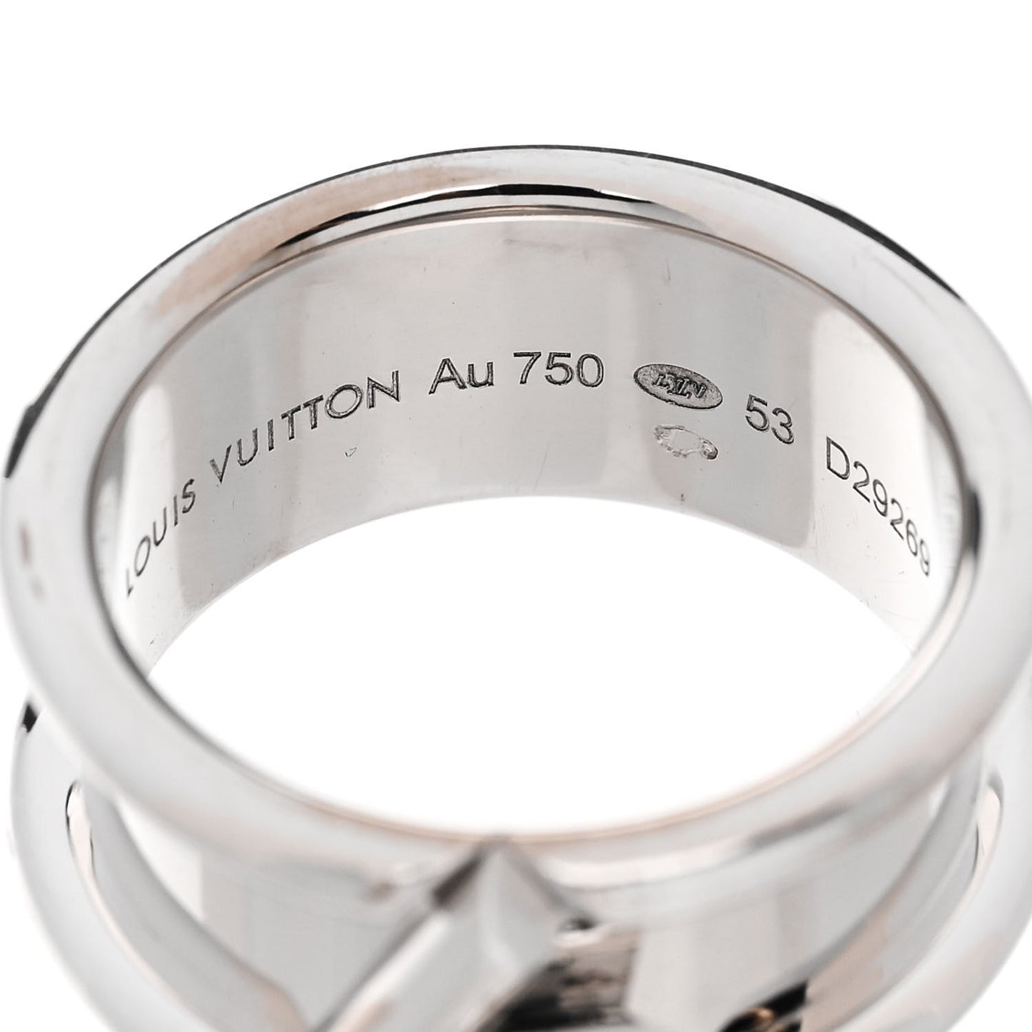 18K White Gold Diamond Volt One Band Ring 53 6.5