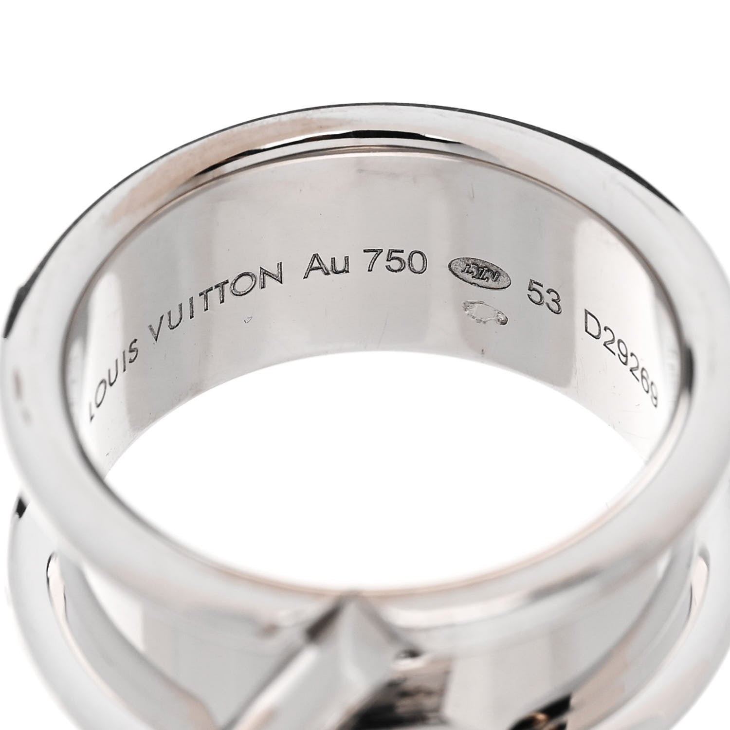 Louis Vuitton 18K White Gold Diamond Volt One Band Ring 53 6.5 4 of 5