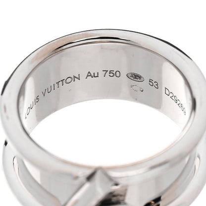 Louis Vuitton 18K White Gold Diamond Volt One Band Ring 53 6.5 4 of 5