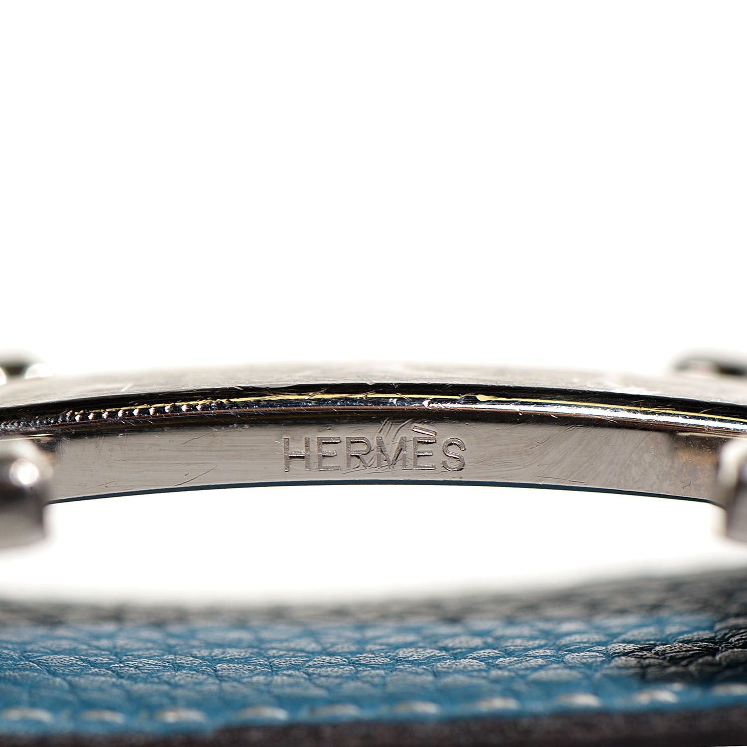 Hermes Box Togo 32mm Brushed H Belt 90 Blue Jean Noir 6 of 6