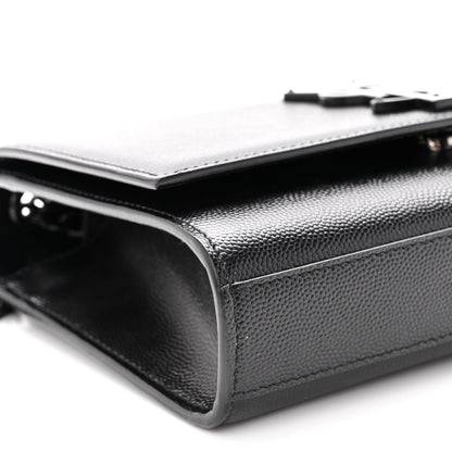 Saint Laurent Grain De Poudre Small Monogram Kate Satchel Black 7 of 8