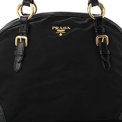 Prada Tessuto Nylon Vernice Dome Satchel Black 8 of 10