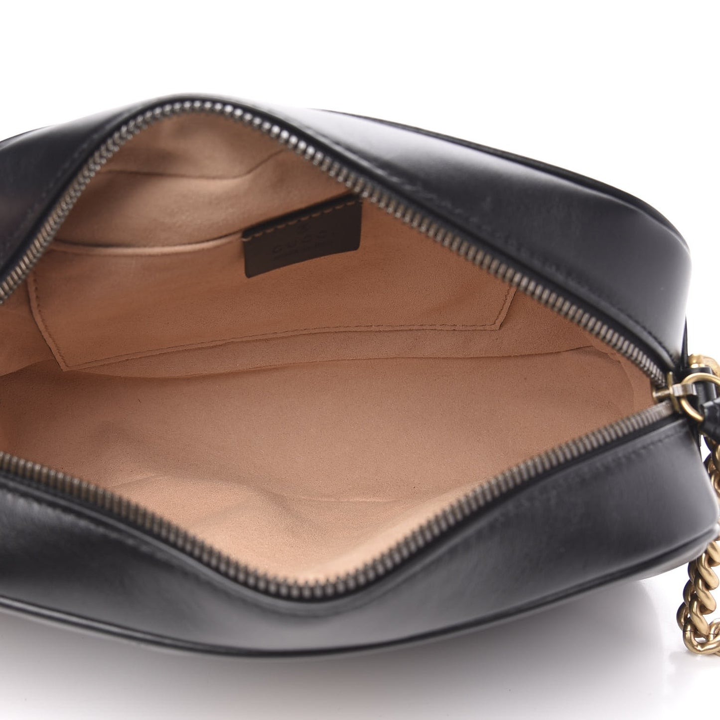 Calfskin Matelasse Small GG Marmont Chain Shoulder Bag Black