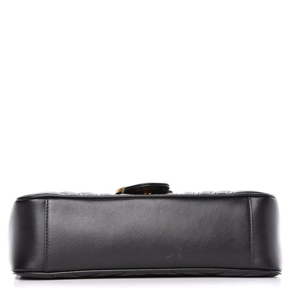 Gucci Calfskin Matelasse Small GG Marmont Shoulder Bag Black 10 of 13