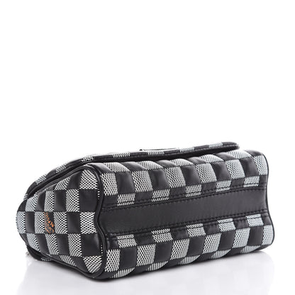 Louis Vuitton Calfskin Damier Twist Shoulder Bag BB Black White 4 of 9