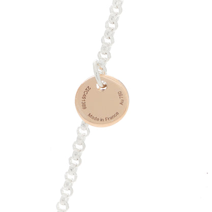 Hermes Sterling Silver 18K Rose Gold MM Ex-Libris Long Pendant Necklace 6 of 6