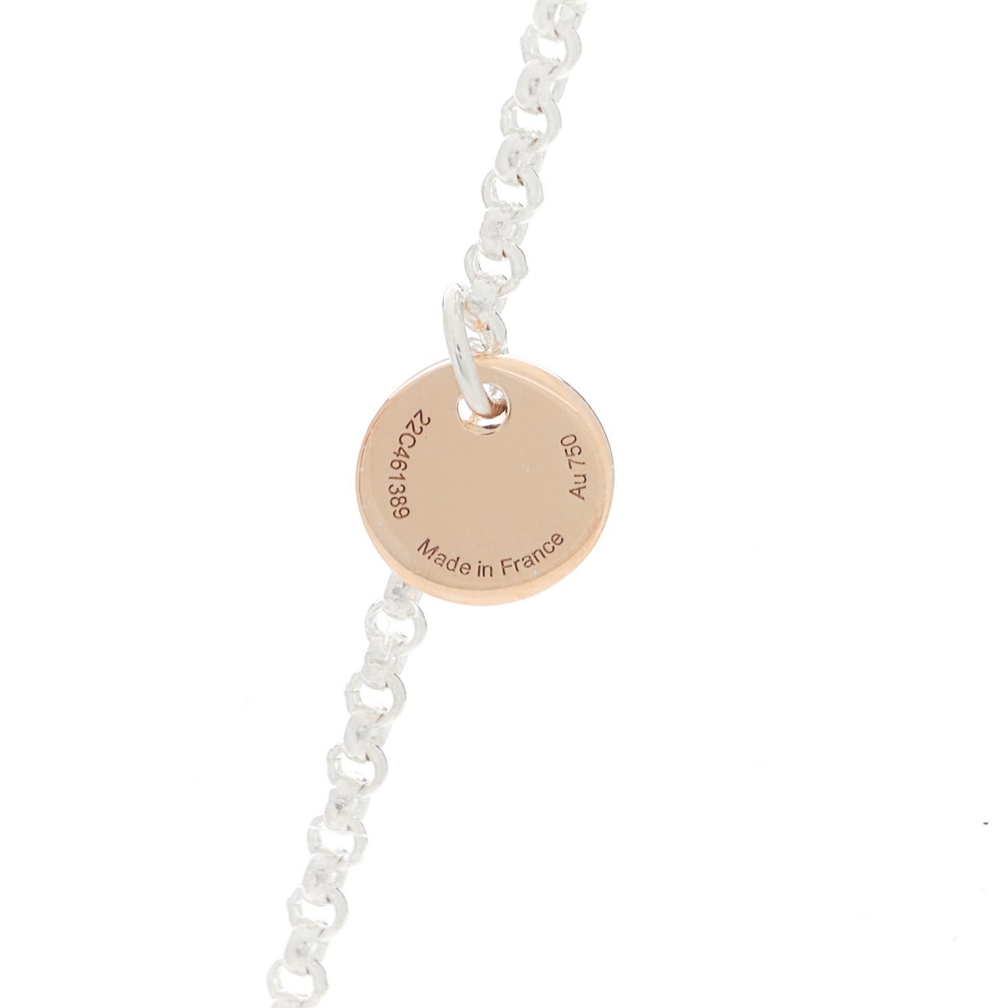 Sterling Silver 18K Rose Gold MM Ex-Libris Long Pendant Necklace