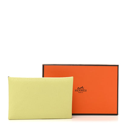 Hermes Chevre Mysore Calvi Card Case Jaune Bourgeon 8 of 8
