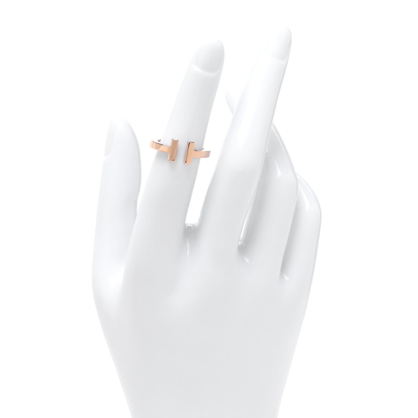 18K Rose Gold T Square Ring 49 5