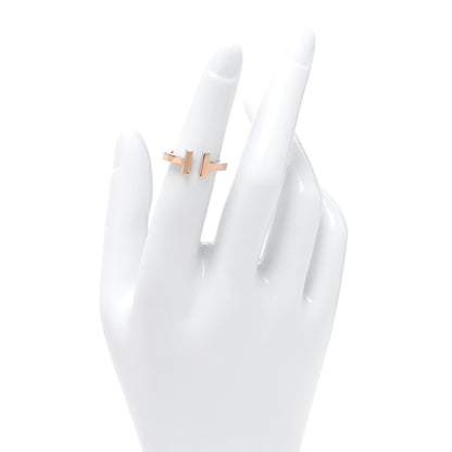 Tiffany 18K Rose Gold T Square Ring 49 5 2 of 5